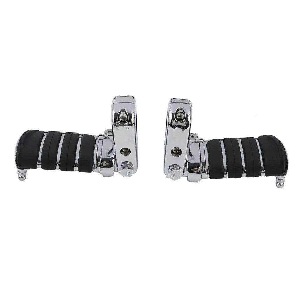 Chrome 1-1/4" Highway Bar Footpegs for Harley Touring & Softail