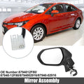 3 Pin Left Side Exterior Door Mirror Assembly for Toyota Corolla (2020–2022)
