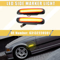 Front LED Side Marker Light for BMW Black Lens Amber Light 1 Pair