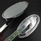 LED Turn Signal Oval Racing Mirrors for Harley Low Rider V-Rod