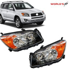 Set of 2 Headlights for Toyota RAV4 Sport (2009–2012) Black Housing