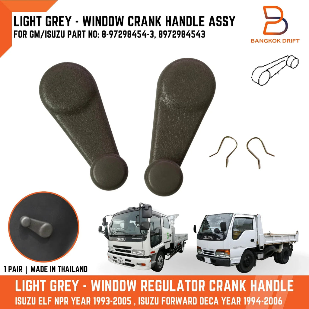 Grey Window Crank Handle for Isuzu ELF NPR NHR Truck (1993-2005)