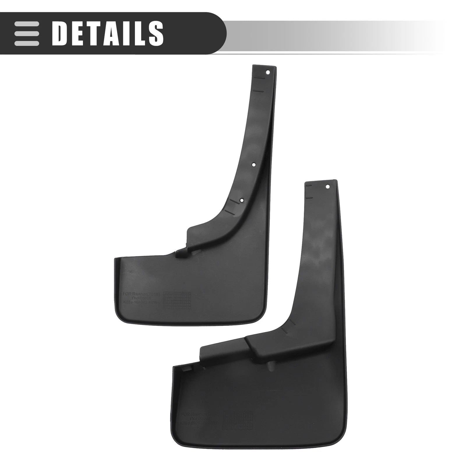 Set of 4 Mud Flaps Splash Guards for Ford Ranger (2019–2022)