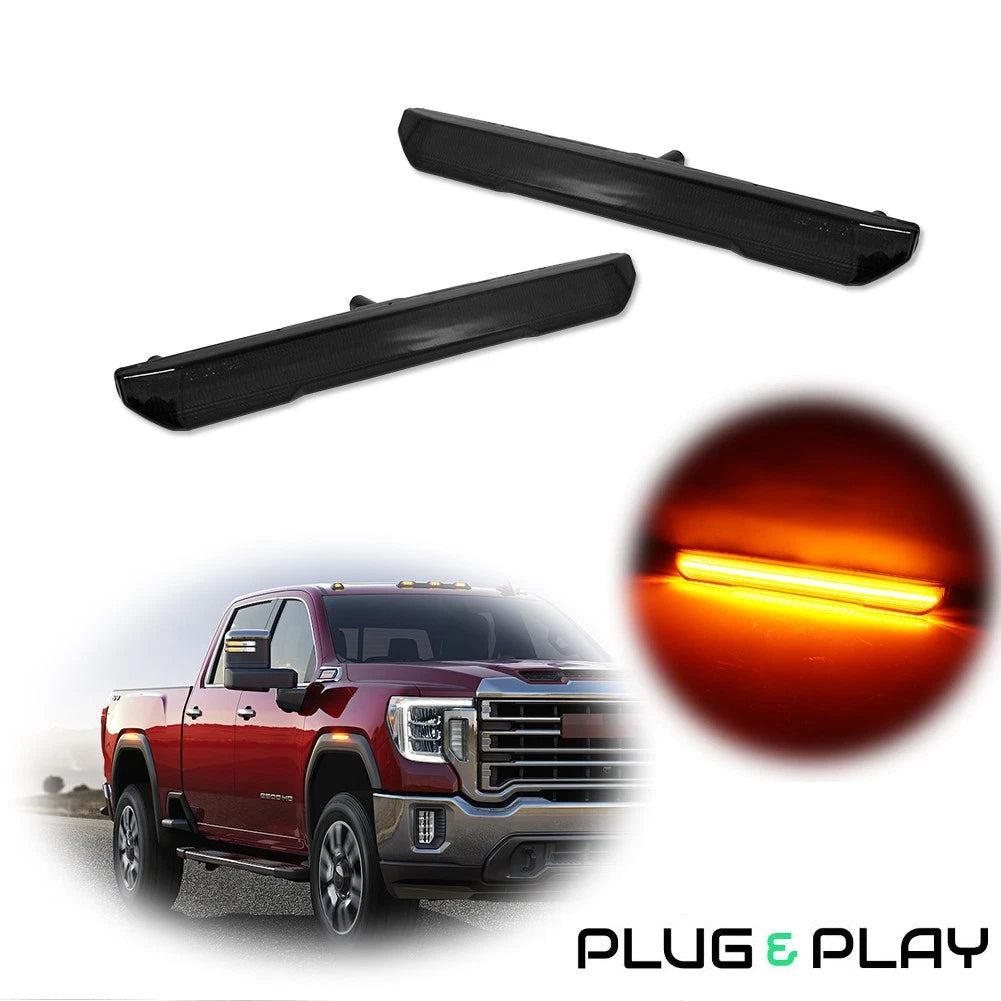 Amber LED Side Marker Light Smoke Lens for GMC Sierra 2500 3500 (2020+)