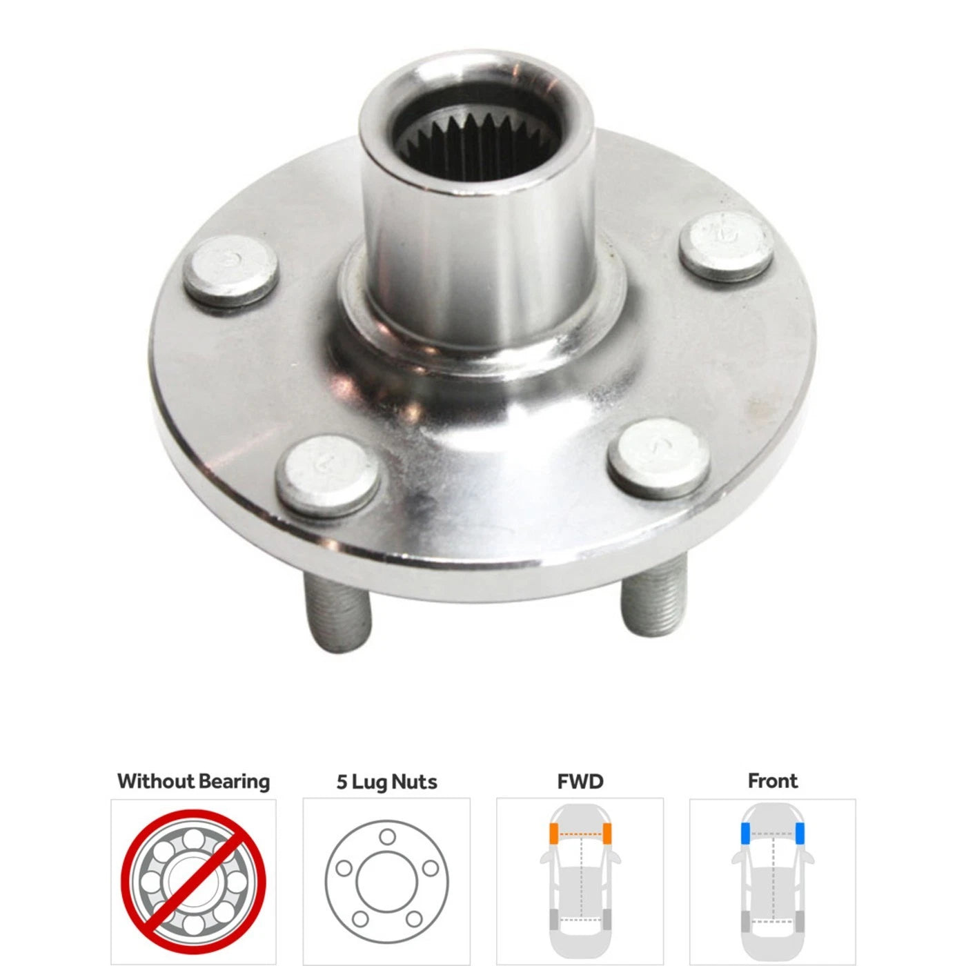 Set of 2 Wheel Hubs for Chrysler PT Cruiser (2002–2010)