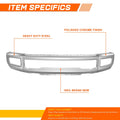 Front Bumper Face Bar for Ford F-250 F-350 SD (2017–2019) w/ Fog Light Holes Chrome