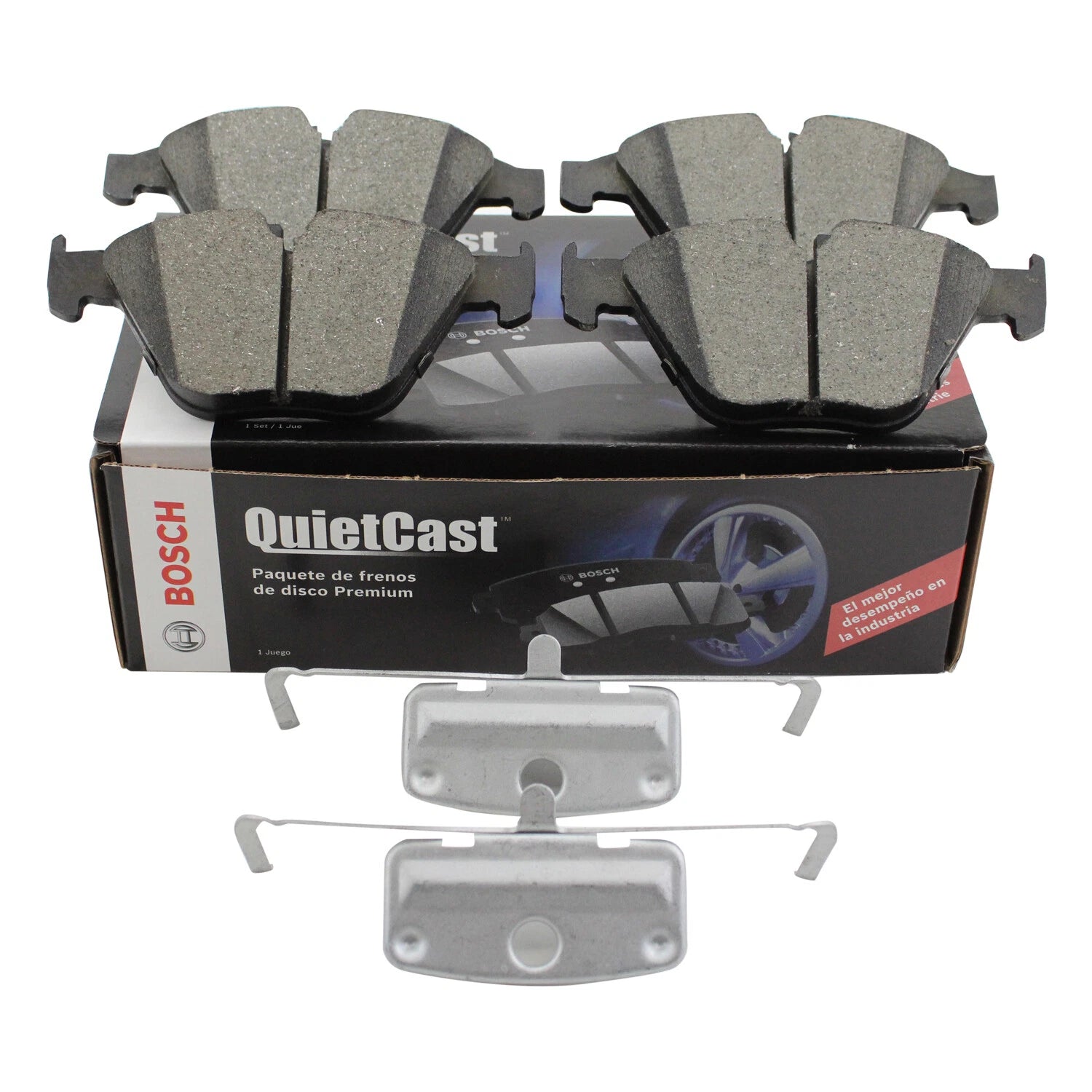 Set of 4 Bosch QuietCast Front Ceramic Brake Pads for BMW E82 E60 E63 E64 E66 E89 E90 (2007–2013)