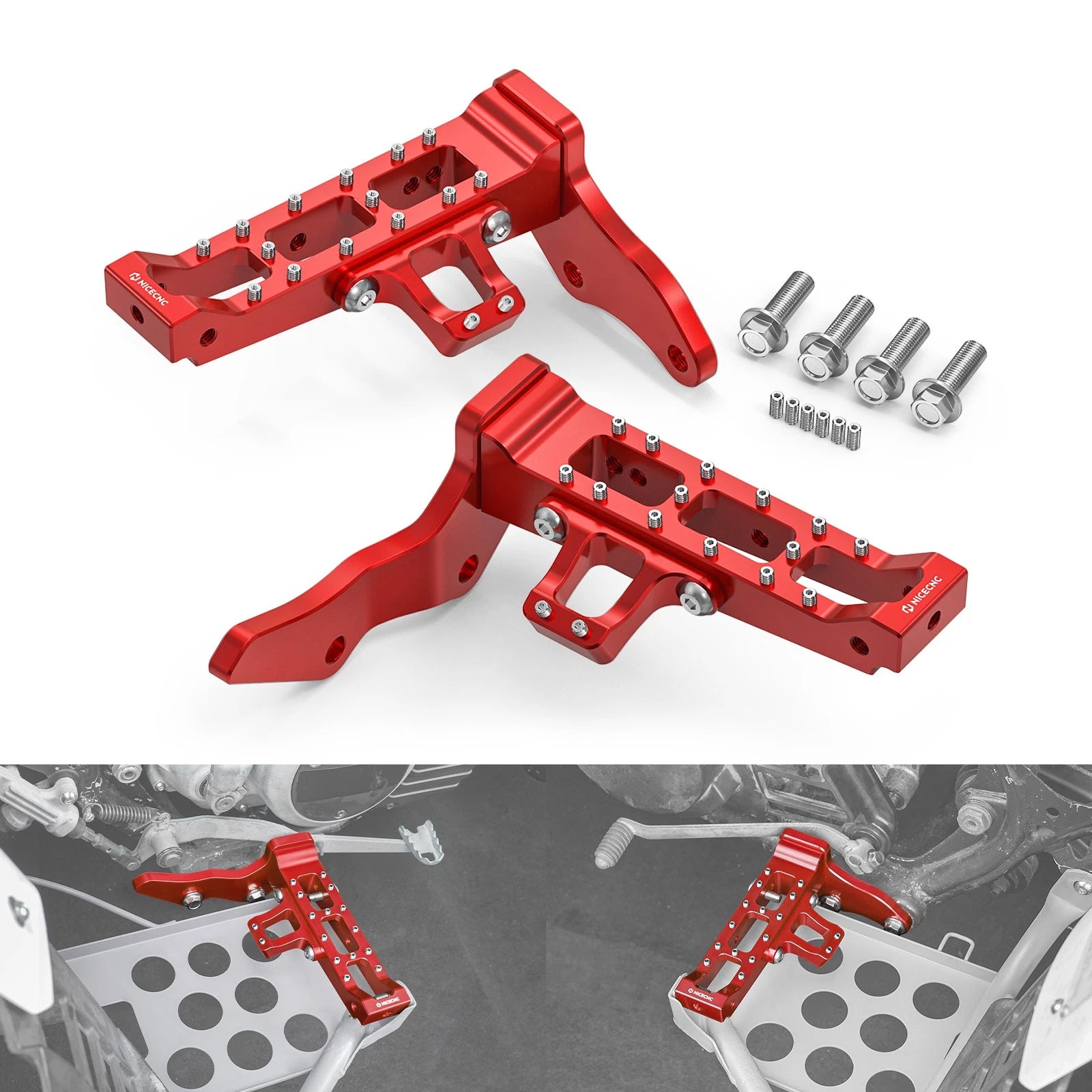 NICECNC Extended Footrest Foot Pegs for Yamaha Banshee YFZ350 (1987–2006)