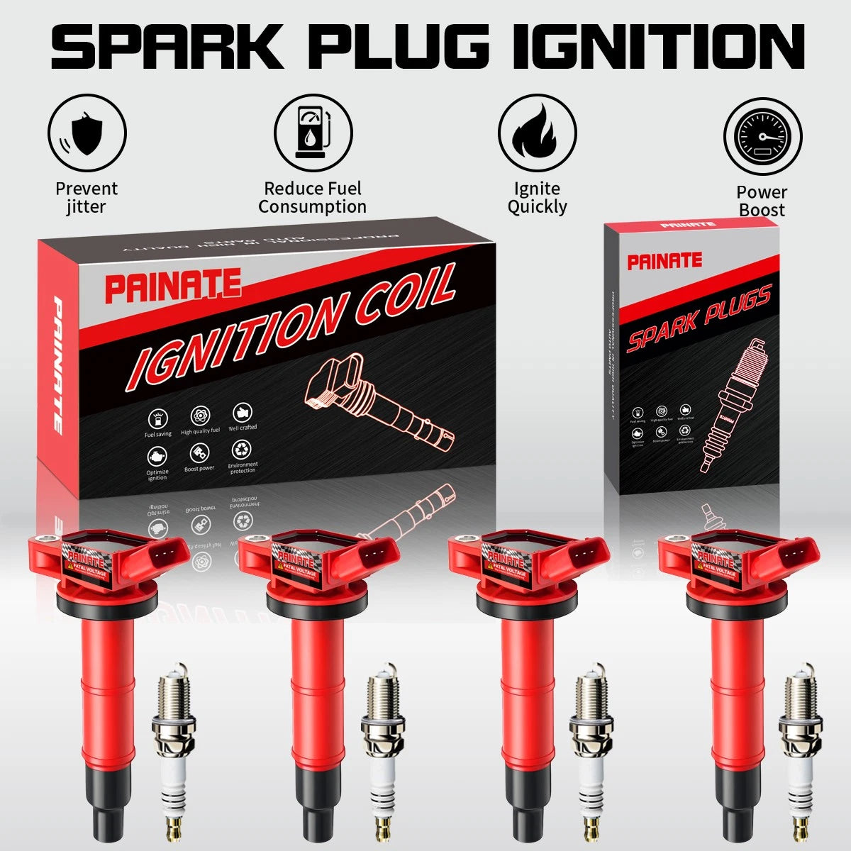4X Ignition Coil & Spark Plug for Camry Lexus Scion RAV4 Highlander (2007–2019) UF333