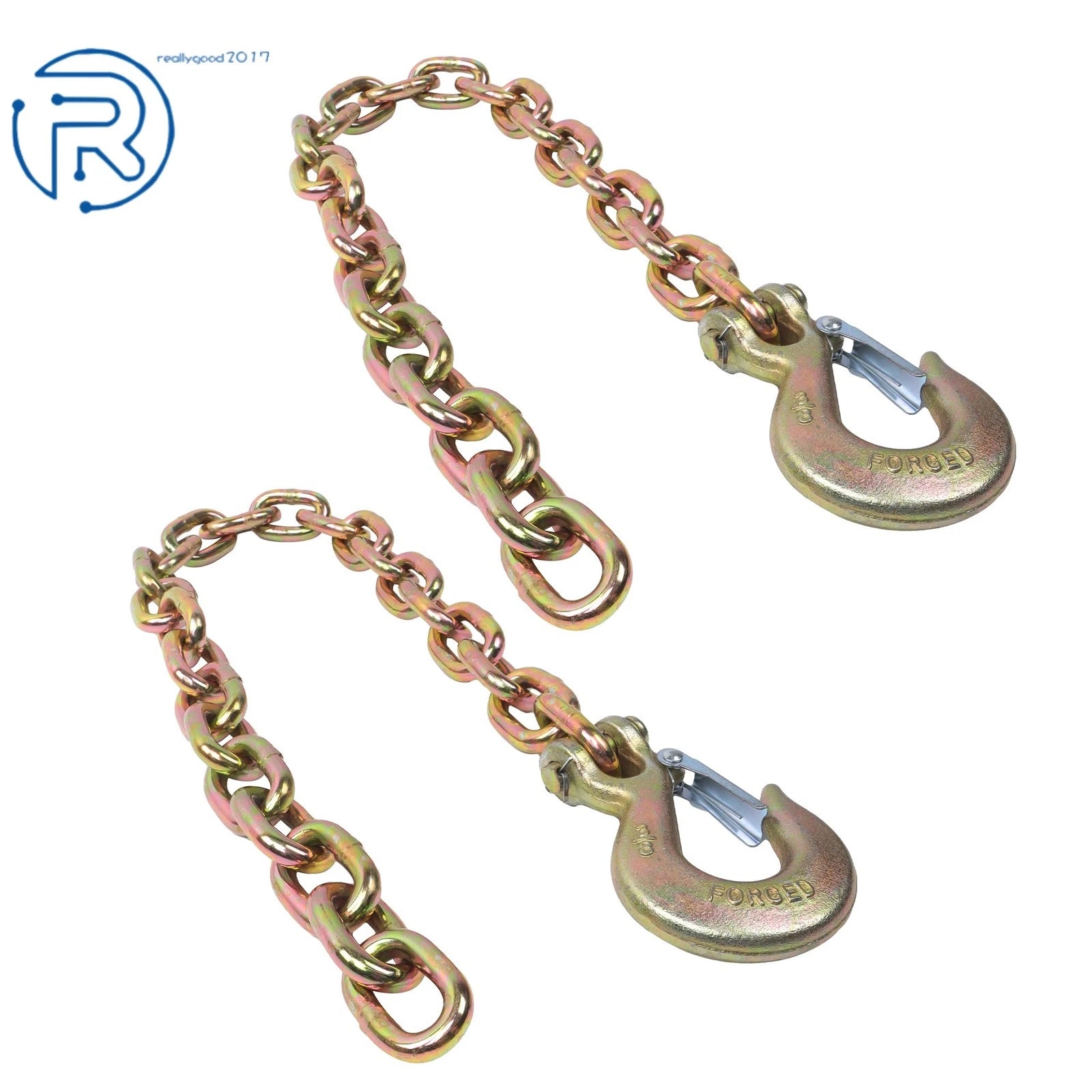 Set of 2 Trailer Safety Chains with Clevis Slip Hooks (26500lbs)