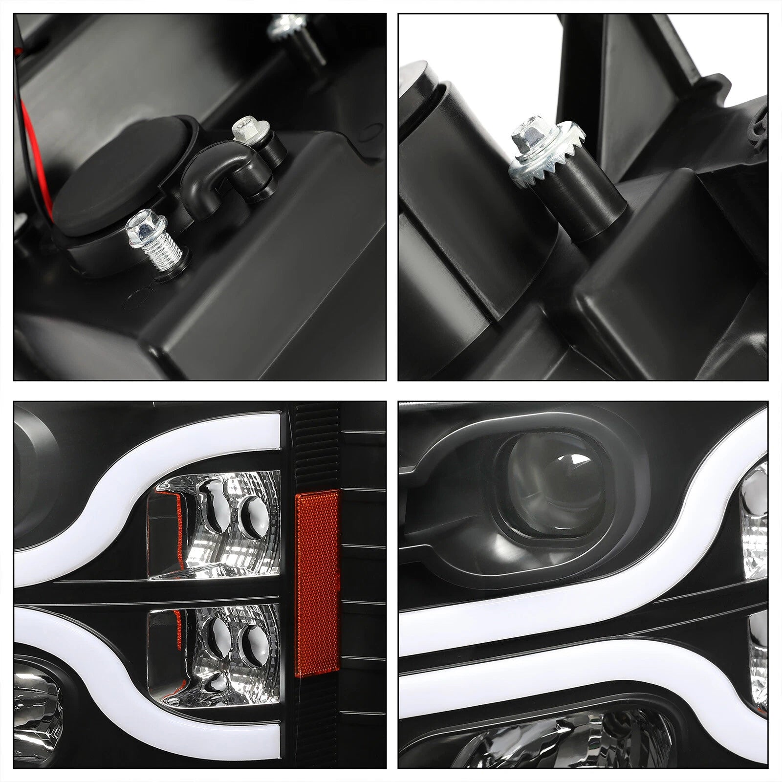 Projector LED Headlights for Chevy Silverado 1500 2500 3500 HD (2007–2013)