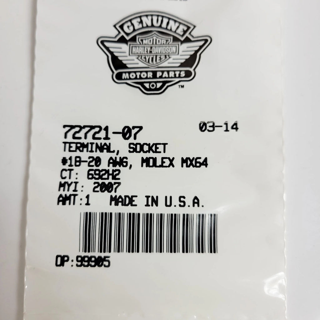 Terminal Socket for Harley-Davidson (2007–Present) 72721-07, 18-20 AWG, Molex MX64