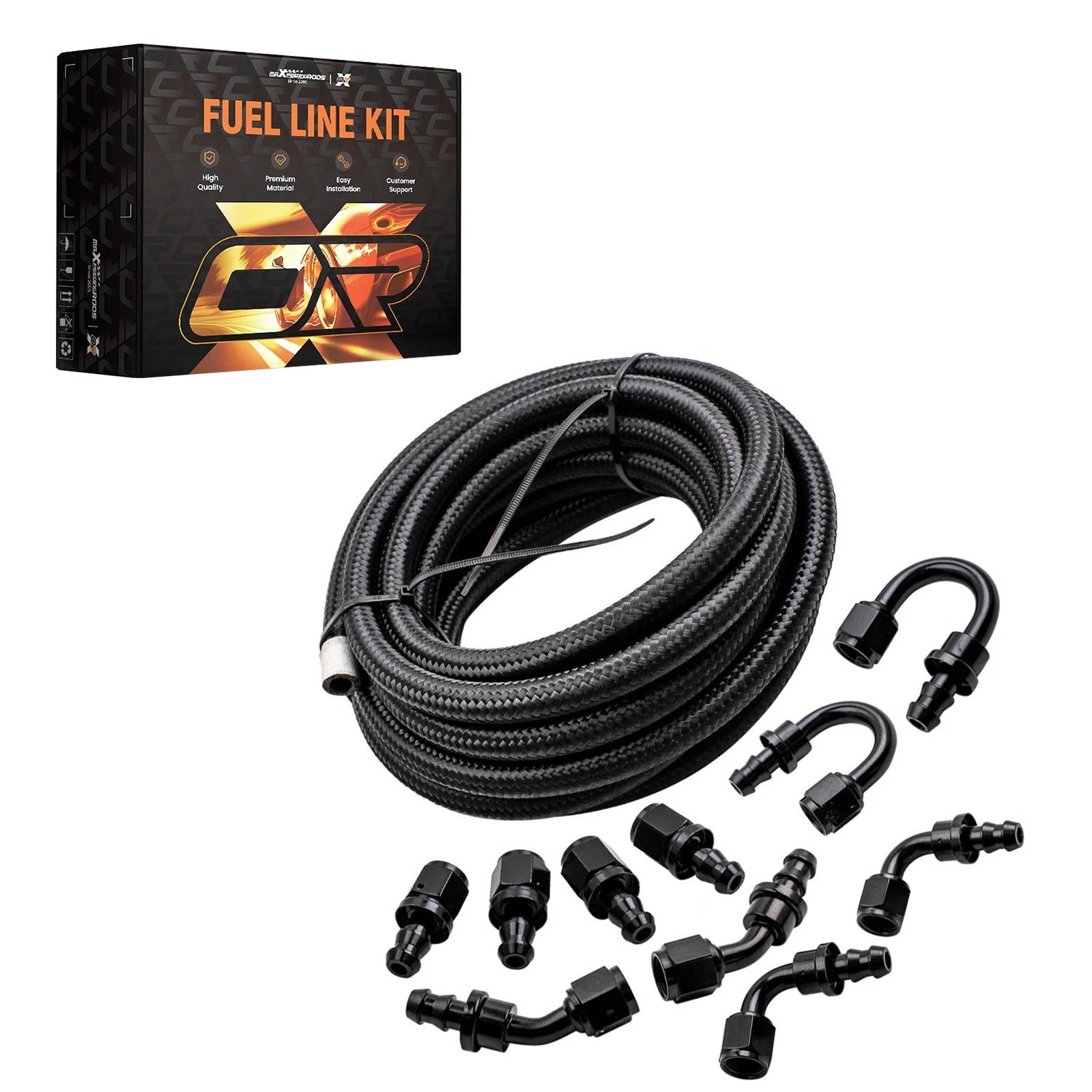 6AN Fuel Hose Line Kit for Universal Applications (20FT, 500PSI)