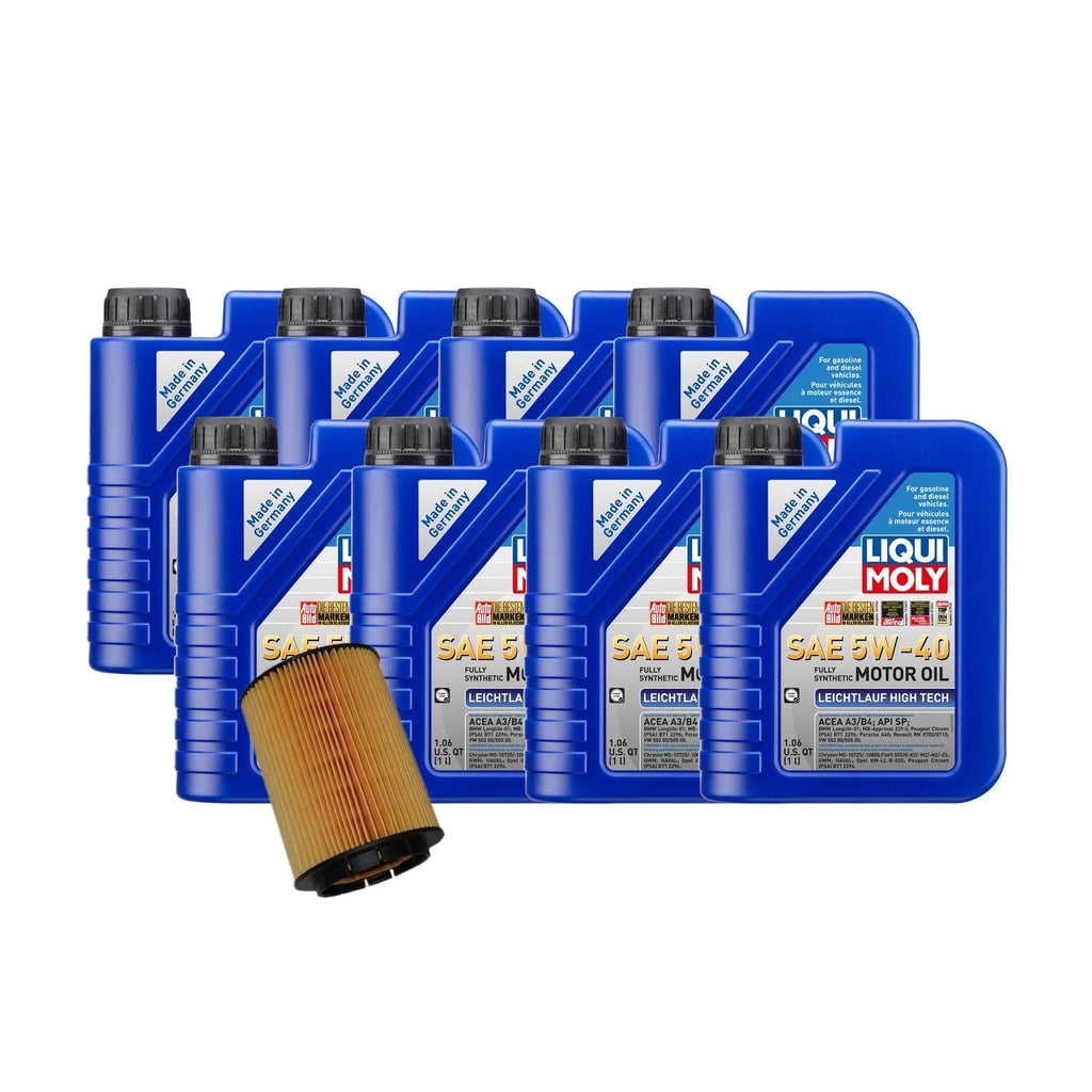 Oil Change Kit for Audi V8 4.2L (2000–2002) - 8L Liqui Moly 5W40, Hengst