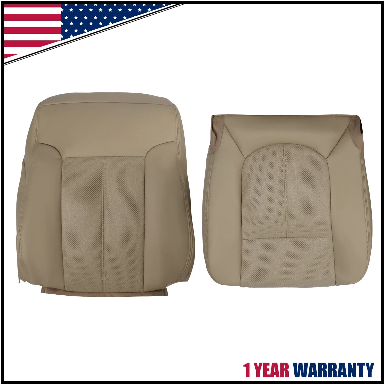 Leather Seat Cover Set for Ford F250 F350 Lariat (2011–2016) Tan