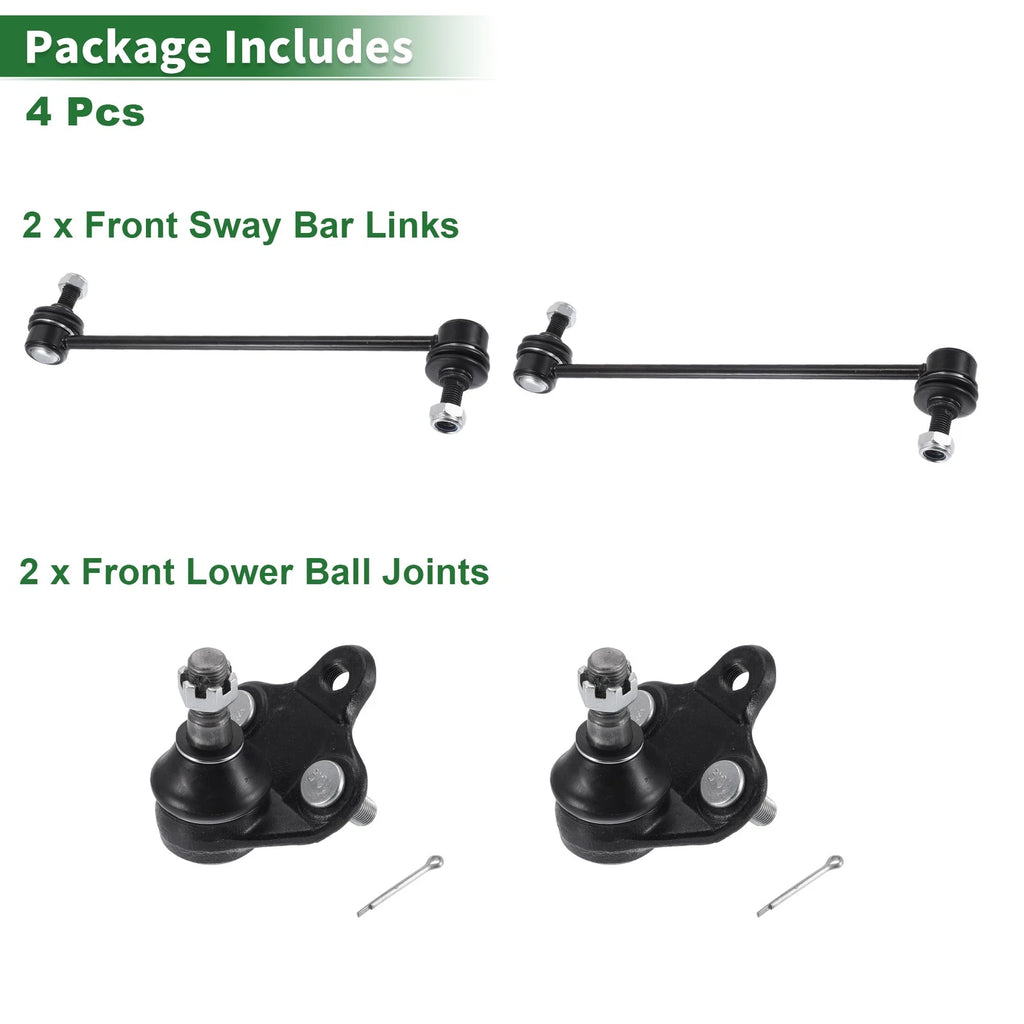 Set of 4 Front Suspension Kit Sway Bar Link Lower Ball Joint for Toyota RAV4 