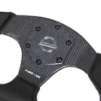 320mm Flat Dish Steering Wheel for NRG 3-Spoke (Suede, Blue Stripe)