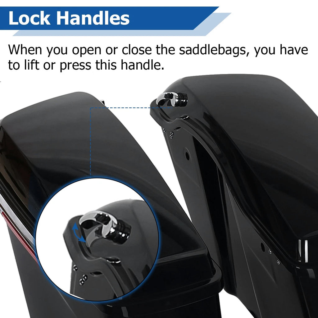5" Stretched Saddle Bags for Harley Davidson Road Electra Glide (1993–2013)