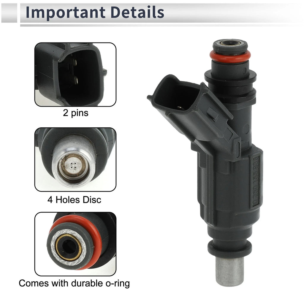 Fuel Injector No. 23209-0D020 for Toyota Corolla (2001–2008) 1 Pc Deep Gray
