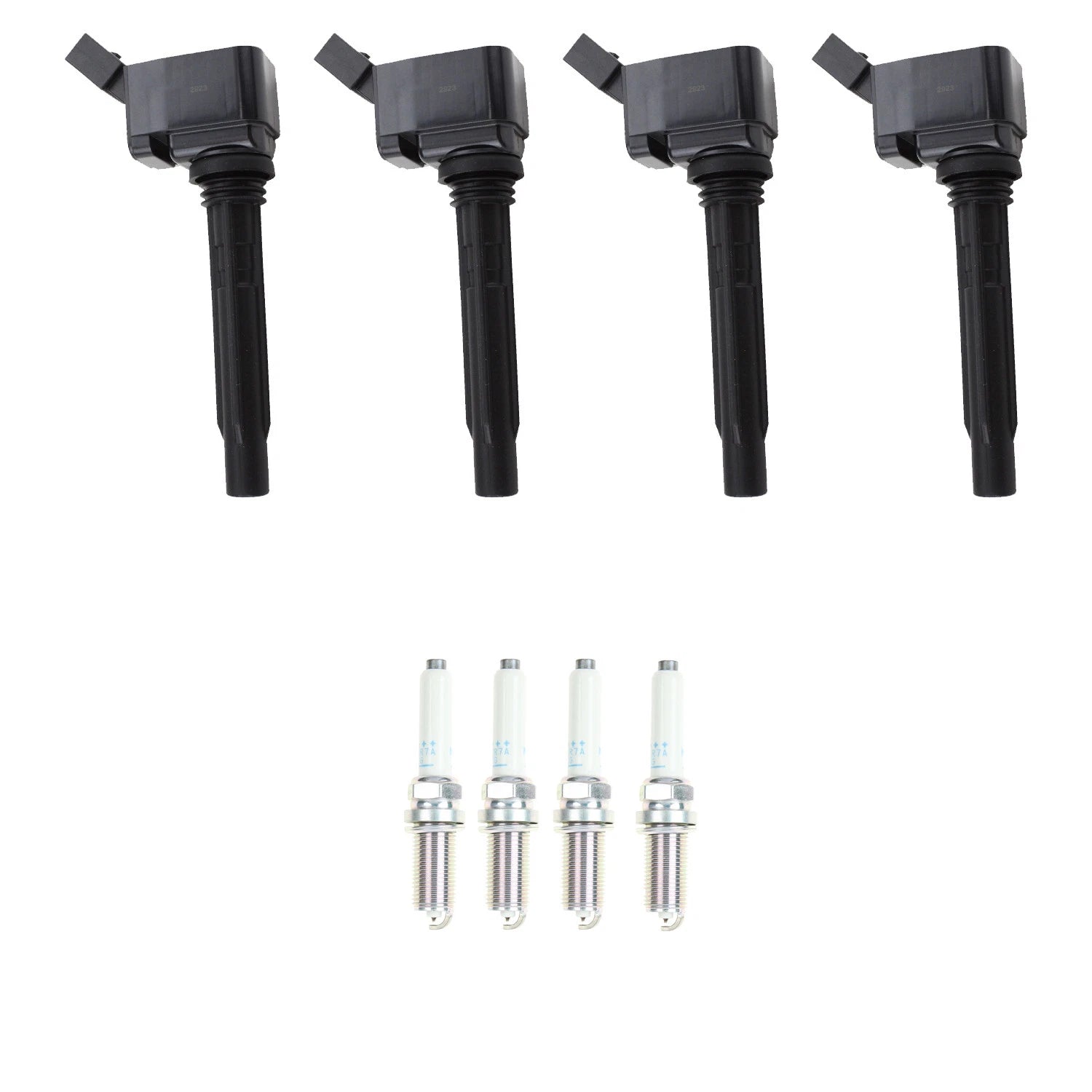 Set of 4 NGK Ignition Coils & Platinum Spark Plugs for Audi A3 A6, VW Golf R, Jetta (2006–2016)