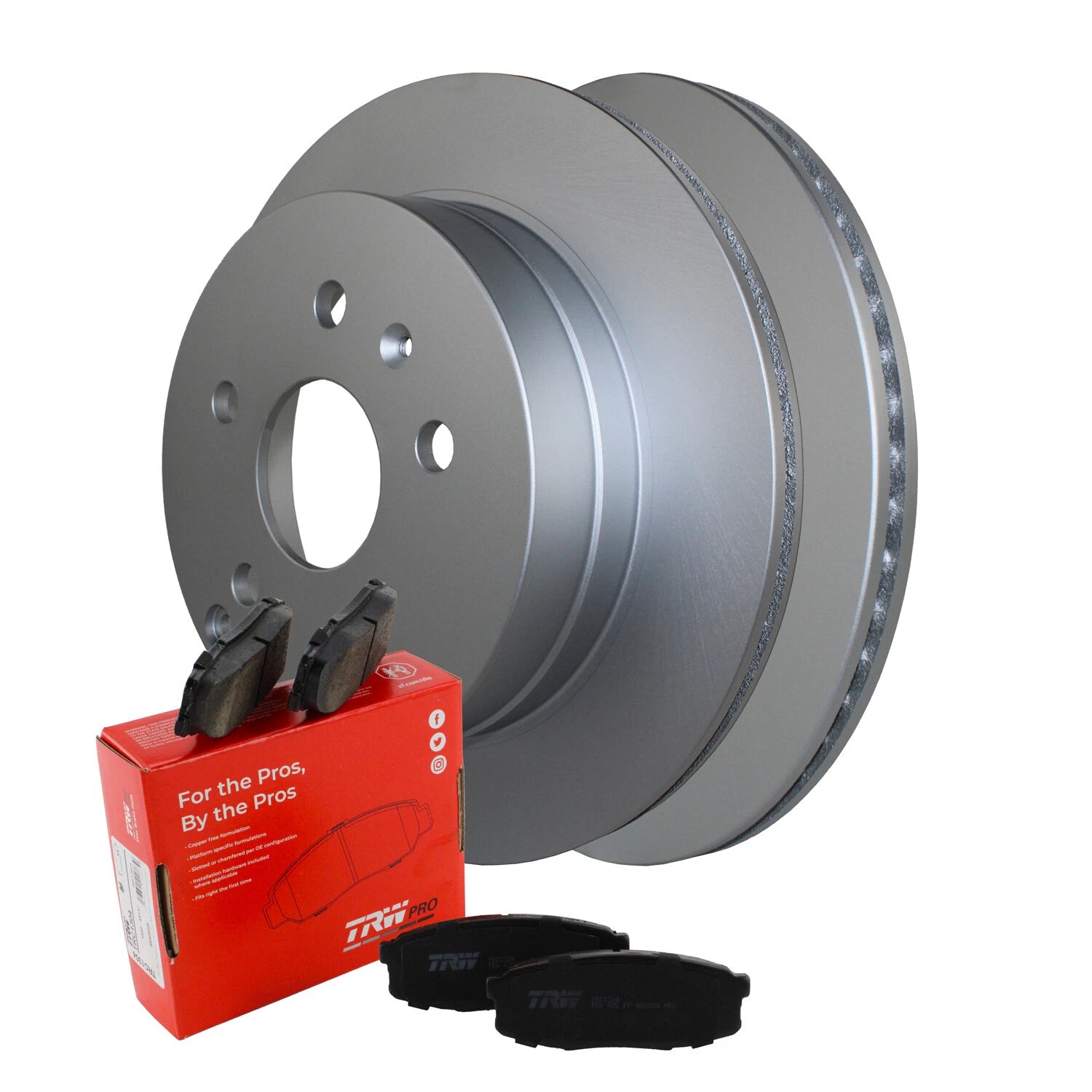 Rear Brake Kit 303mm Rotors & TRW Pro Ceramic Pads for Chevy Equinox GMC Terrain (2010–2017)