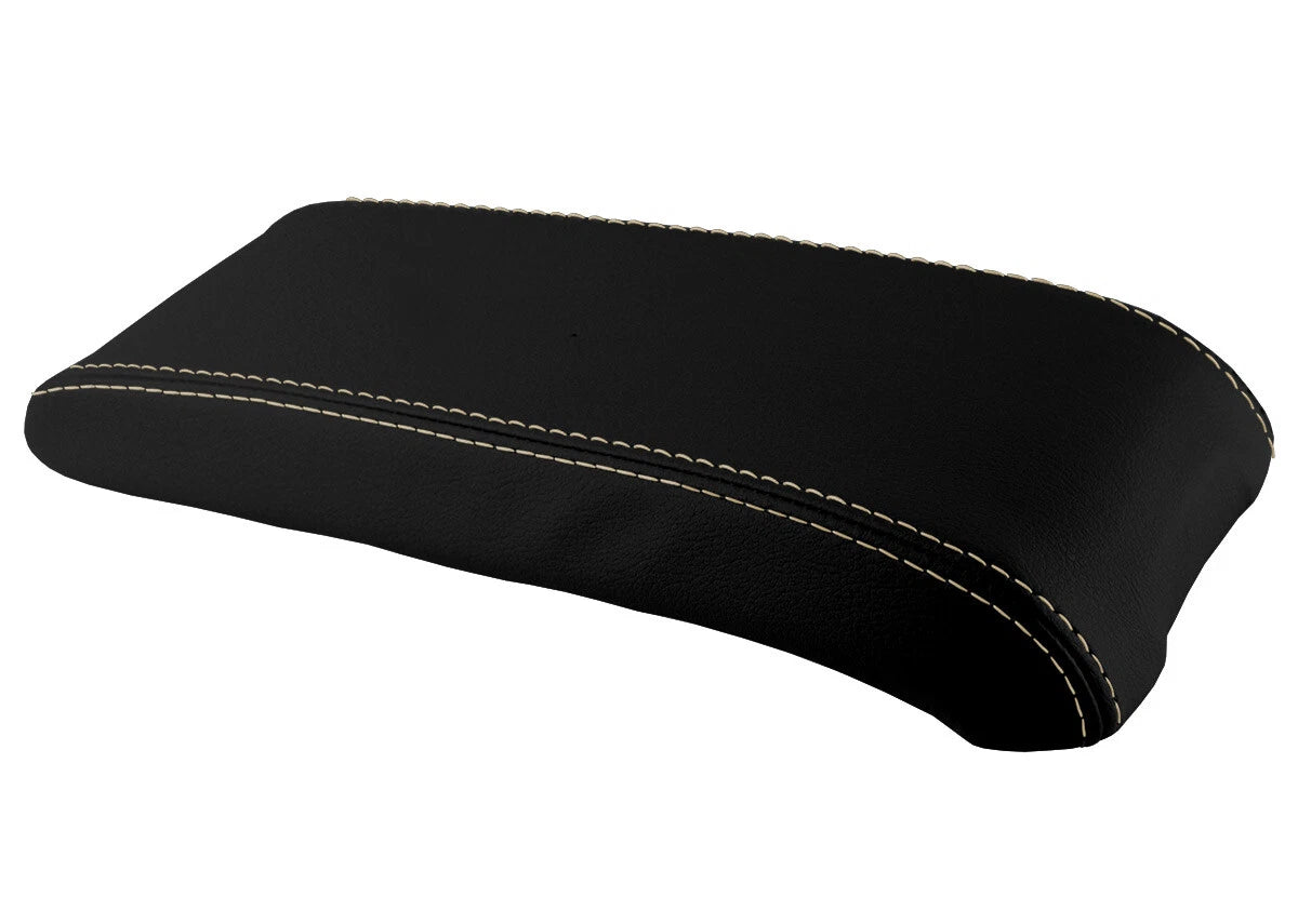 Leather Console Lid Armrest Cover for Jeep Compass (2009–2016) Beige Stitch