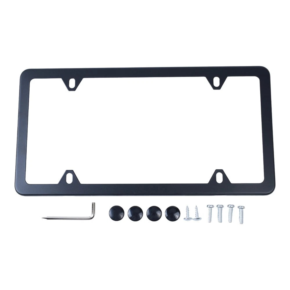 License Plate Frame Stainless Steel Black Slimline for BMW 82120010399