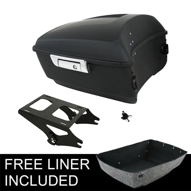 Matte Black King Trunk Two Up Mount Rack for Harley Touring Road Glide (2014–2026)