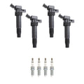 Set of 4 Ignition Coils & NGK Ruthenium Spark Plugs for Forte Sonata (2010–2019)