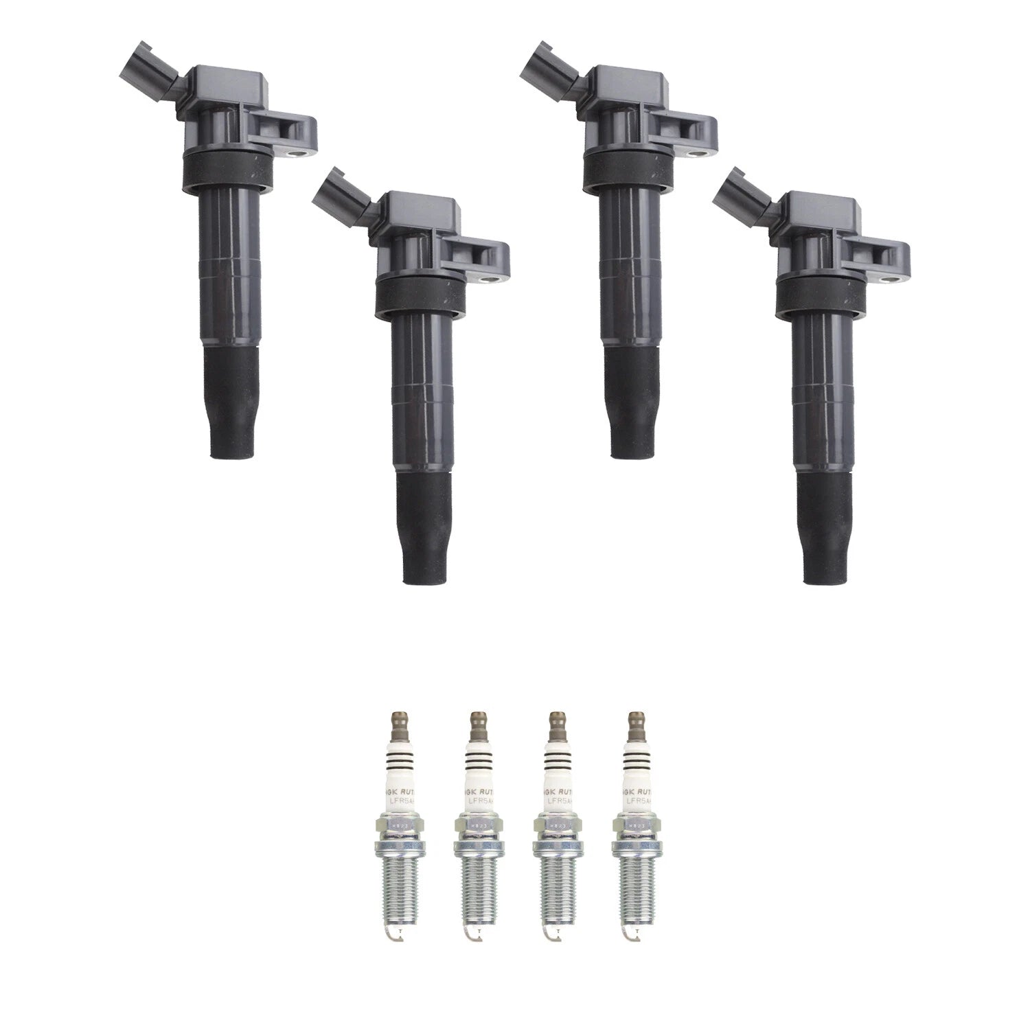 Set of 4 Ignition Coils & NGK Ruthenium Spark Plugs for Forte Sonata (2010–2019)