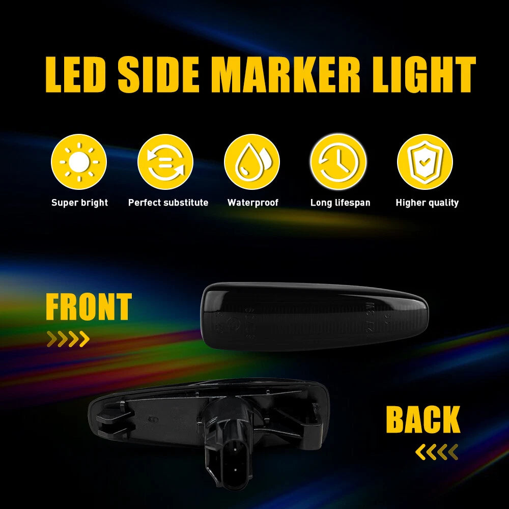 Smoke White LED Fender Side Marker Turn Signal Light for Mitsubishi Lancer (2008–2017)