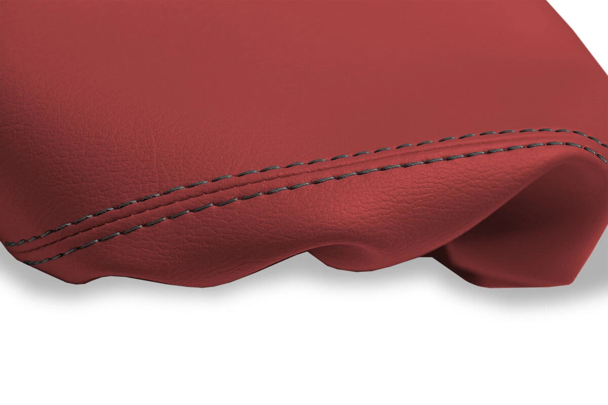 Console Lid Pull Over Cover Leather for Pontiac GTO (2004–2006) Red Black Stitch