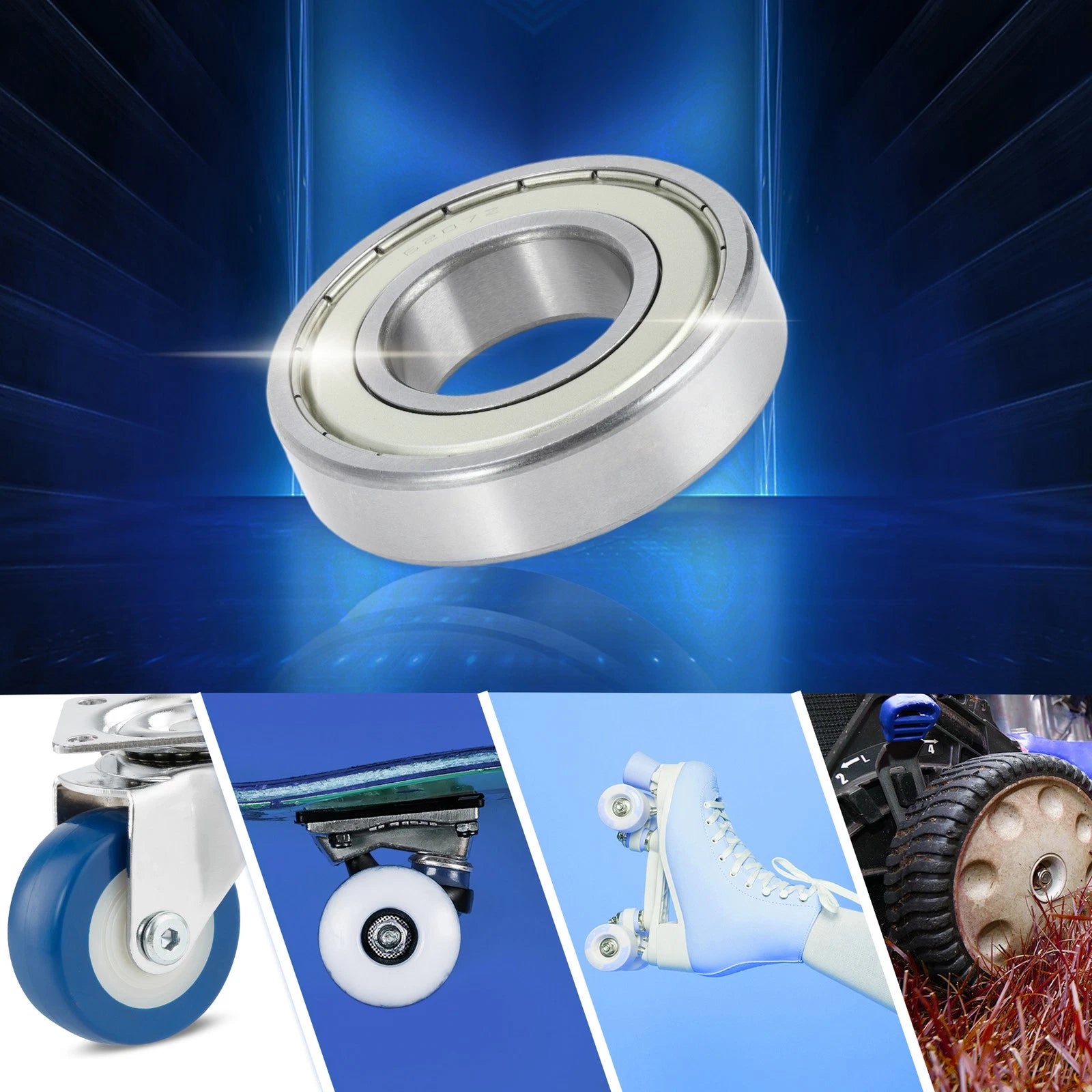 6207ZZ Deep Groove Ball Bearing for Scooter Skateboard Wheel (35x72x17mm)