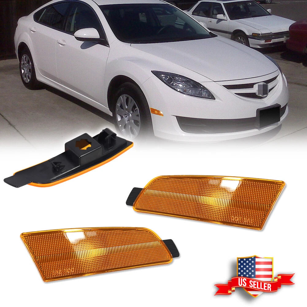 Amber Lens Front Bumper Side Marker Lights for Mazda 6 (2009–2013)