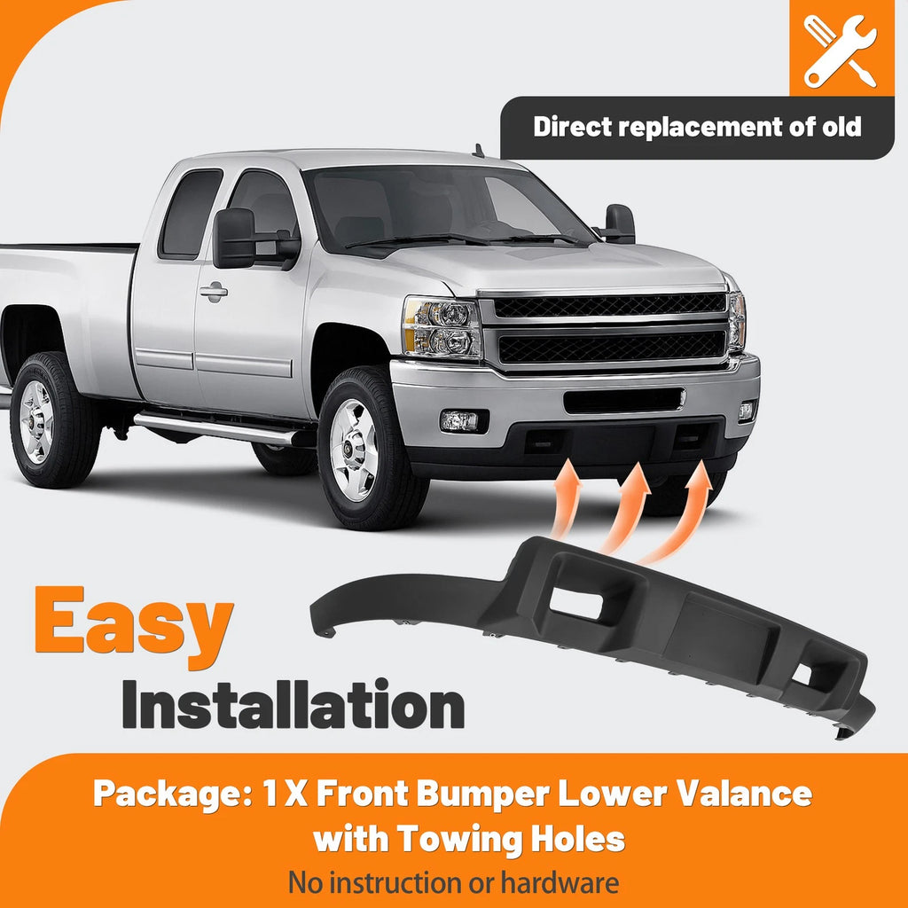 Front Valance Bumper Air Deflector for Chevy Silverado 2500HD 3500HD (2011–2014)