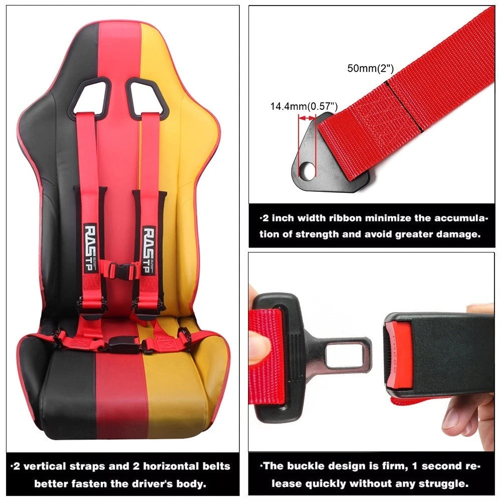 2X 4 Point Harness Racing Seat Belt for CanAm X3, YXZ UTV
