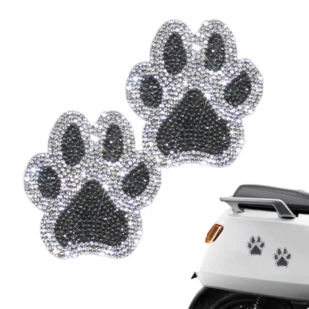 Rhinestone Paw Footprint Stickers for Car Decal (Universal Fit)