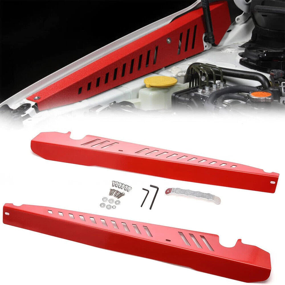 Performance Aluminum Fender Shrouds Red Kit for Subaru WRX & STI (2015–2021)