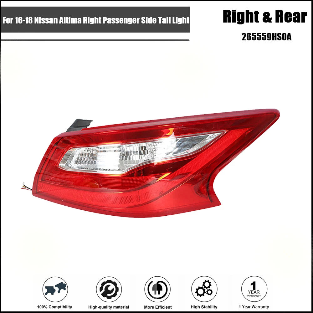 Outer Tail Light for Nissan Altima (2016–2018) Right Passenger Side