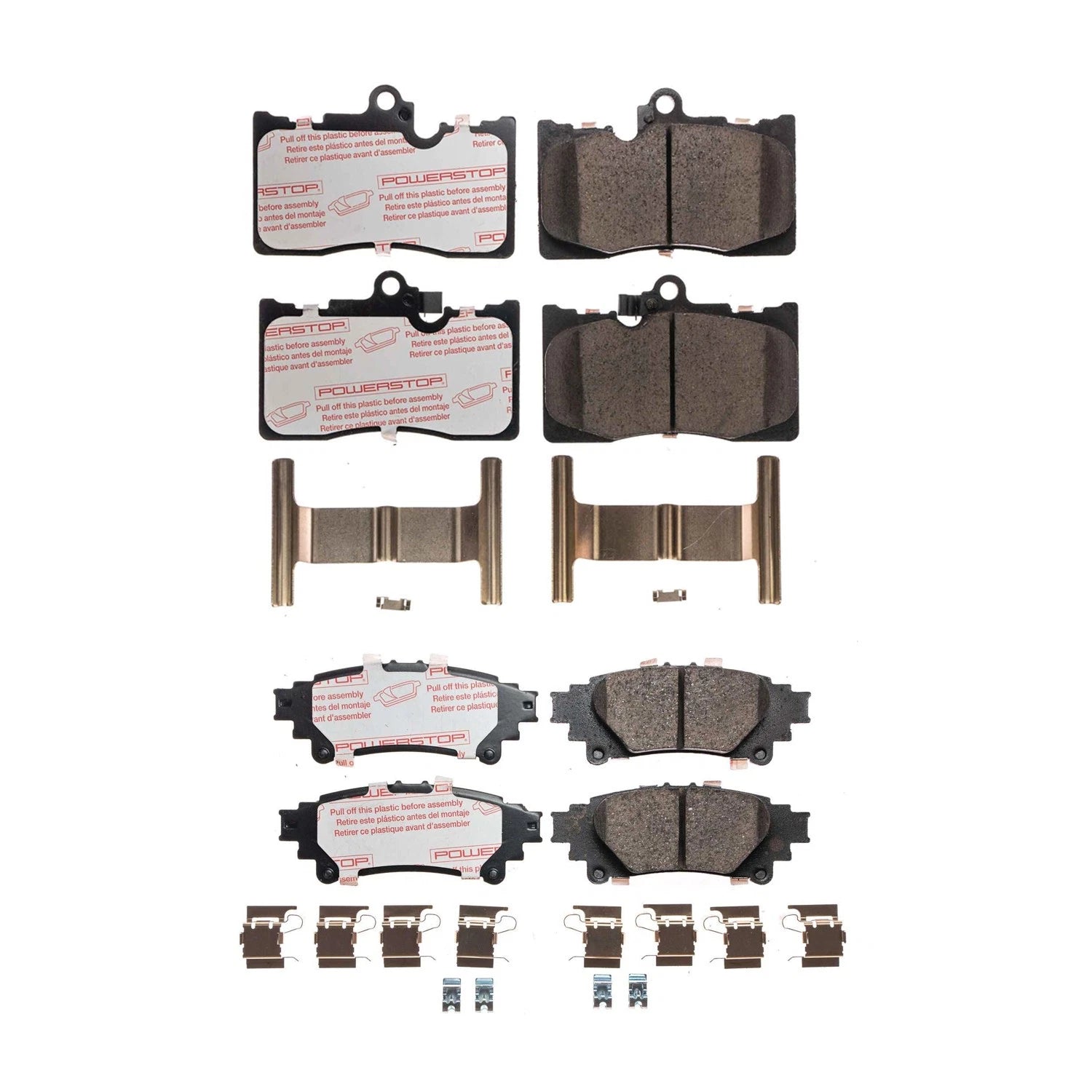 PowerStop Front & Rear Carbon Fiber Ceramic Brake Pads Kit for Lexus GS450h IS300 (2006–2019)