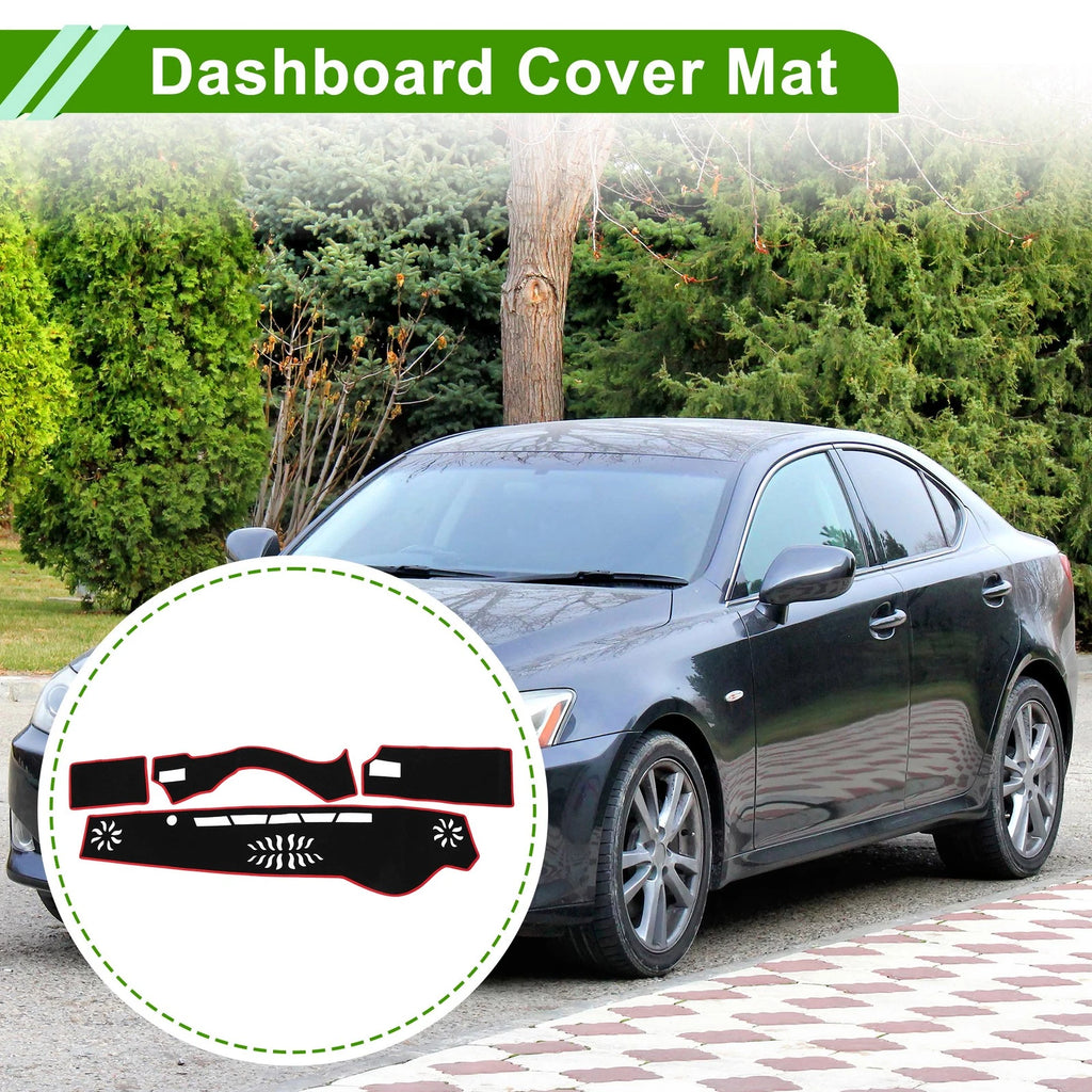 Dashboard Cover for Lexus IS 30 Series (2013–2023) Black Red 1 Pc