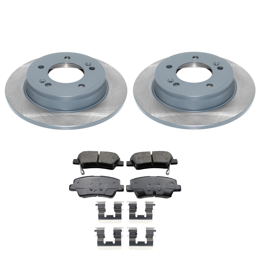DuraGo Rear Rotors & Akebono ProACT Ceramic Brake Pads Kit for Veloster (2012–2017)