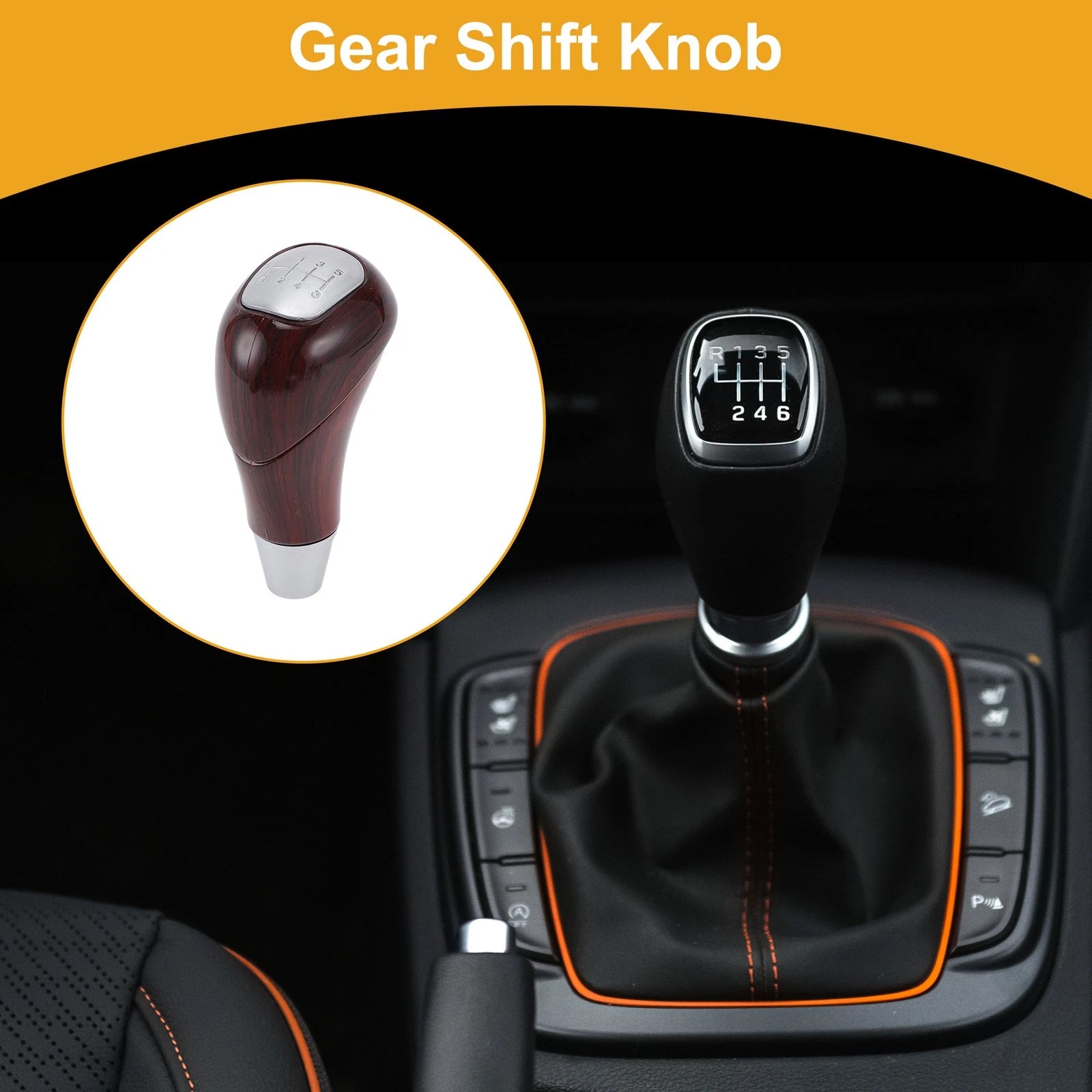 6 Speed Gear Shifter Knob for Mercedes-Benz C-Class (1993–2000) Brown Plastic
