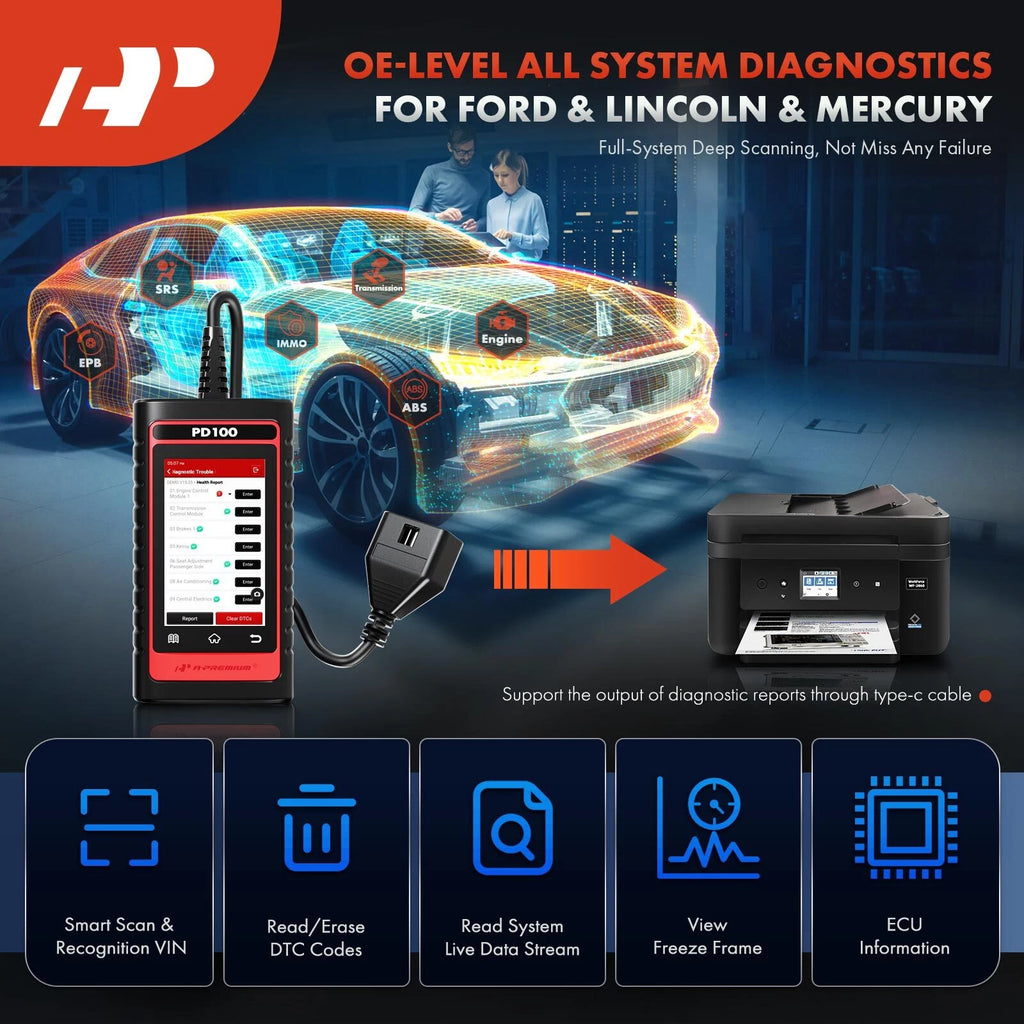 ABS SRS DPF Code Reader Diagnostic Tool for Ford
