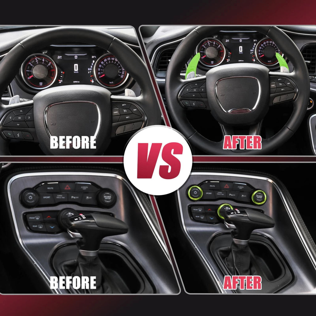 Steering Paddle Shifter & AC Volume Knob Cover Trim for Dodge Charger (2011–2023)