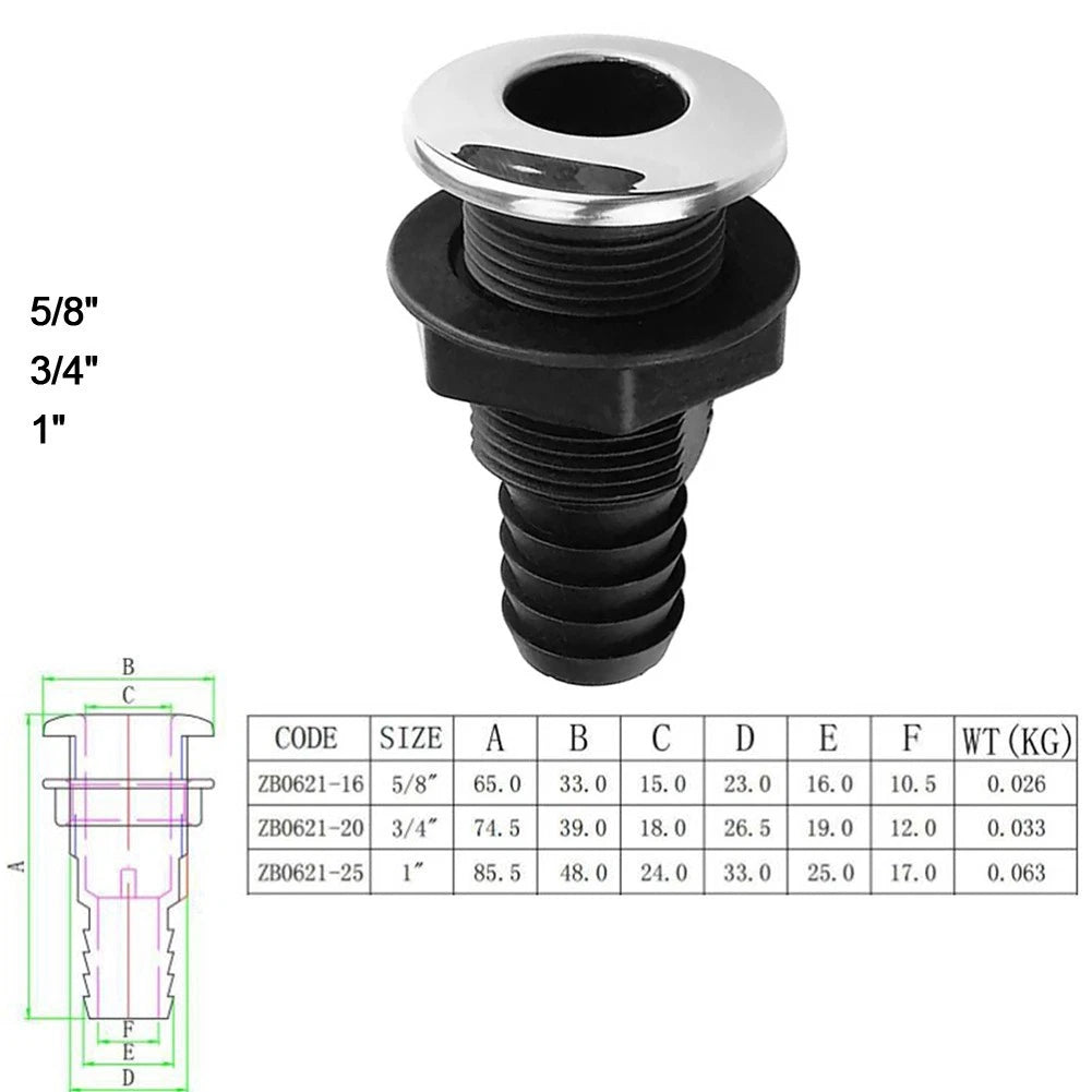 Nylon Thru Hull Connection for Boat Yacht Operations