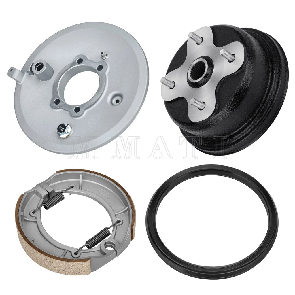 Rear Brake Drum Hub Plate Seal Shoes Assy for Yamaha YFM400FW Kodiak 400 (1993–1999)