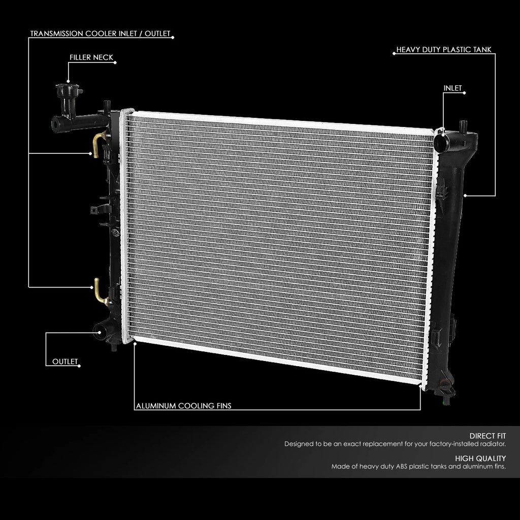 Aluminum Core Cooling Radiator for Hyundai Elantra (2007–2012) DPI 2928