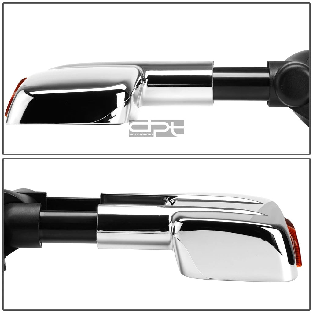 Set of 2 LED Chrome Towing Side Mirrors for Chevy Silverado (2014–2020)