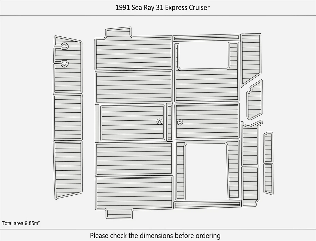 EVA Foam Pad Floor for Sea Ray 31 Express Cruiser (1991)